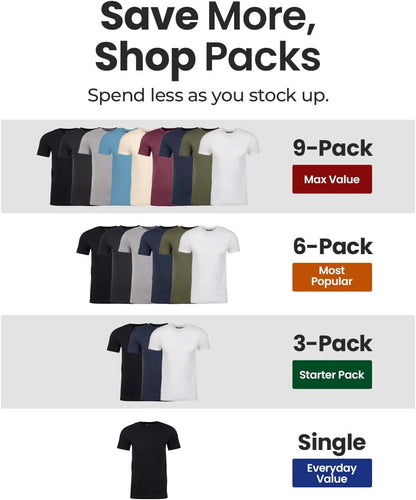 Mens T Shirts Soft Cotton Blend Crew Neck Tee S - 4XL Athletic Fit Plain Casual T-Shirt for Men