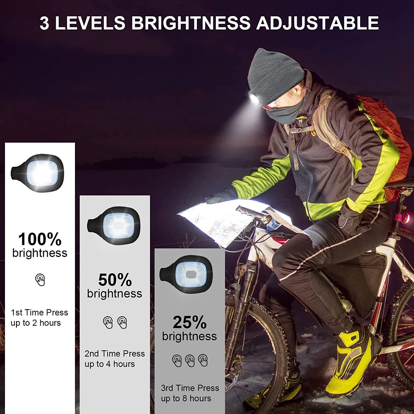 Rechargeable LED Lighted Beanie - Unisex Warm Knitted Hat for Outdoor Activities, Ideal Tech Gift for Men and Fathers